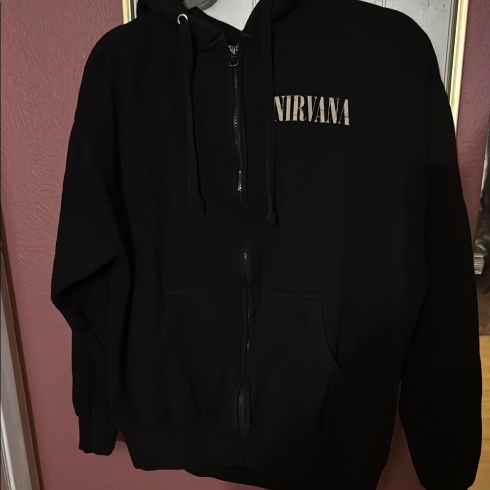 Nirvana Black Zip-Up Hoodie